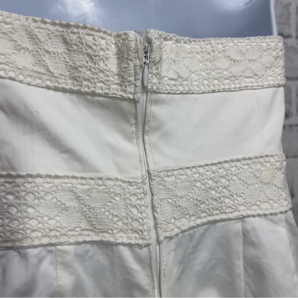 New York & Company White Strapless Lace Detail Pockets, Mini Dress 2 - Picture 5 of 14